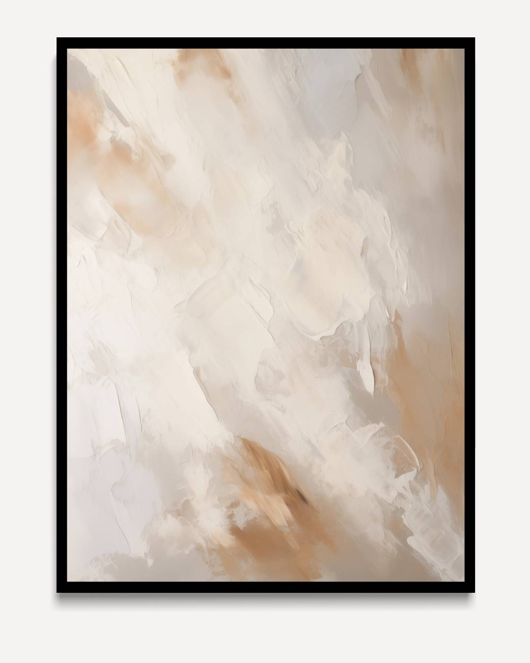 Warme abstractie in natuurlijke kleuren – portret kunstwerk als wanddecoratie