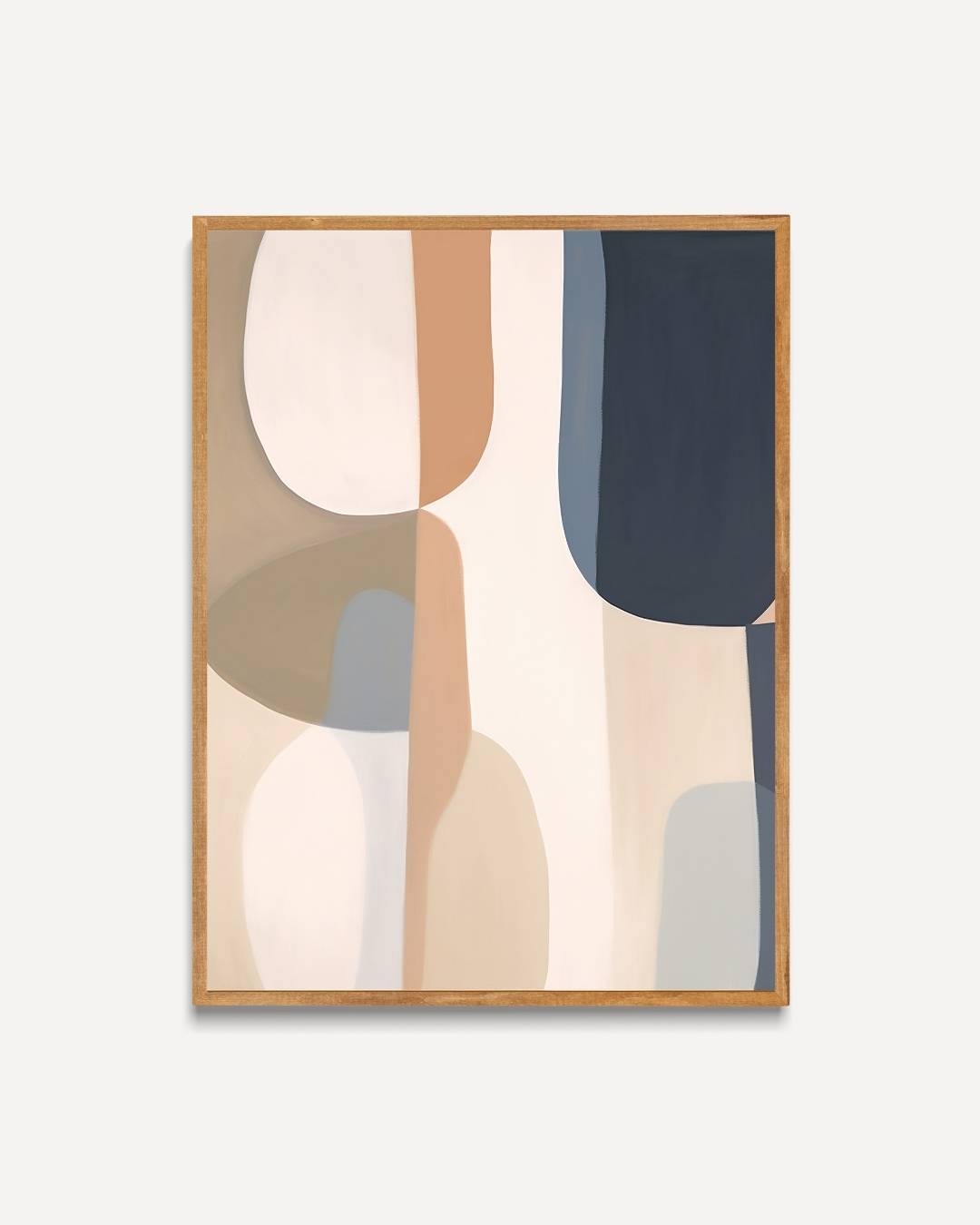 Abstracte vlakken in beige en blauw Poster – portret poster als wanddecoratie