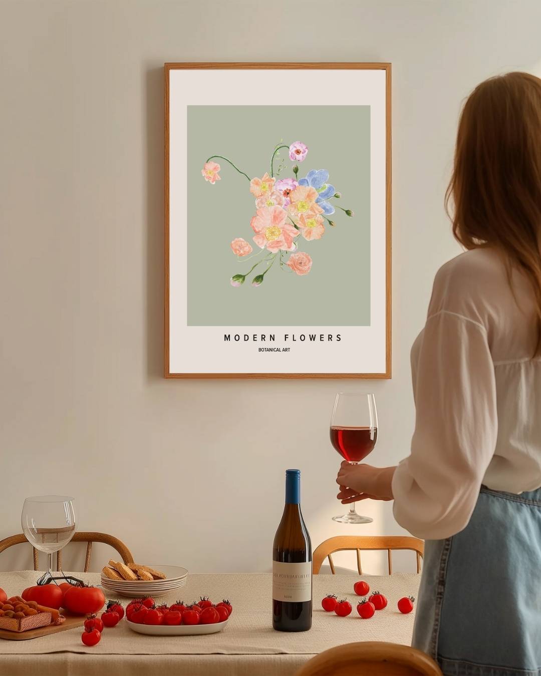 Floral harmony Poster – staande poster voor modern interieur