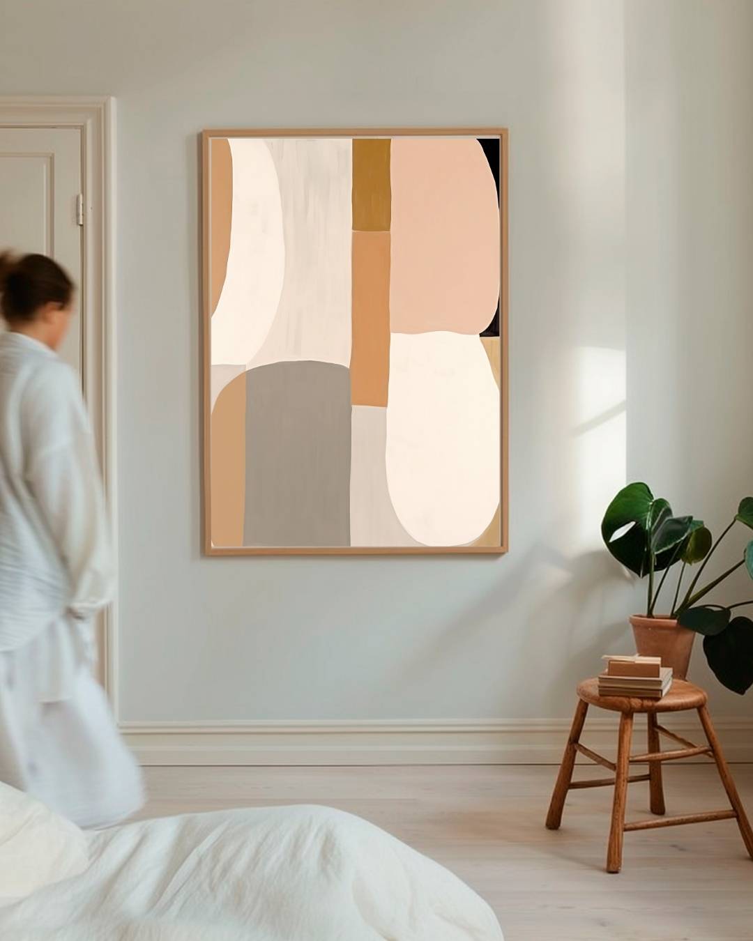 Abstracte aardetinten Poster – staande poster voor modern interieur