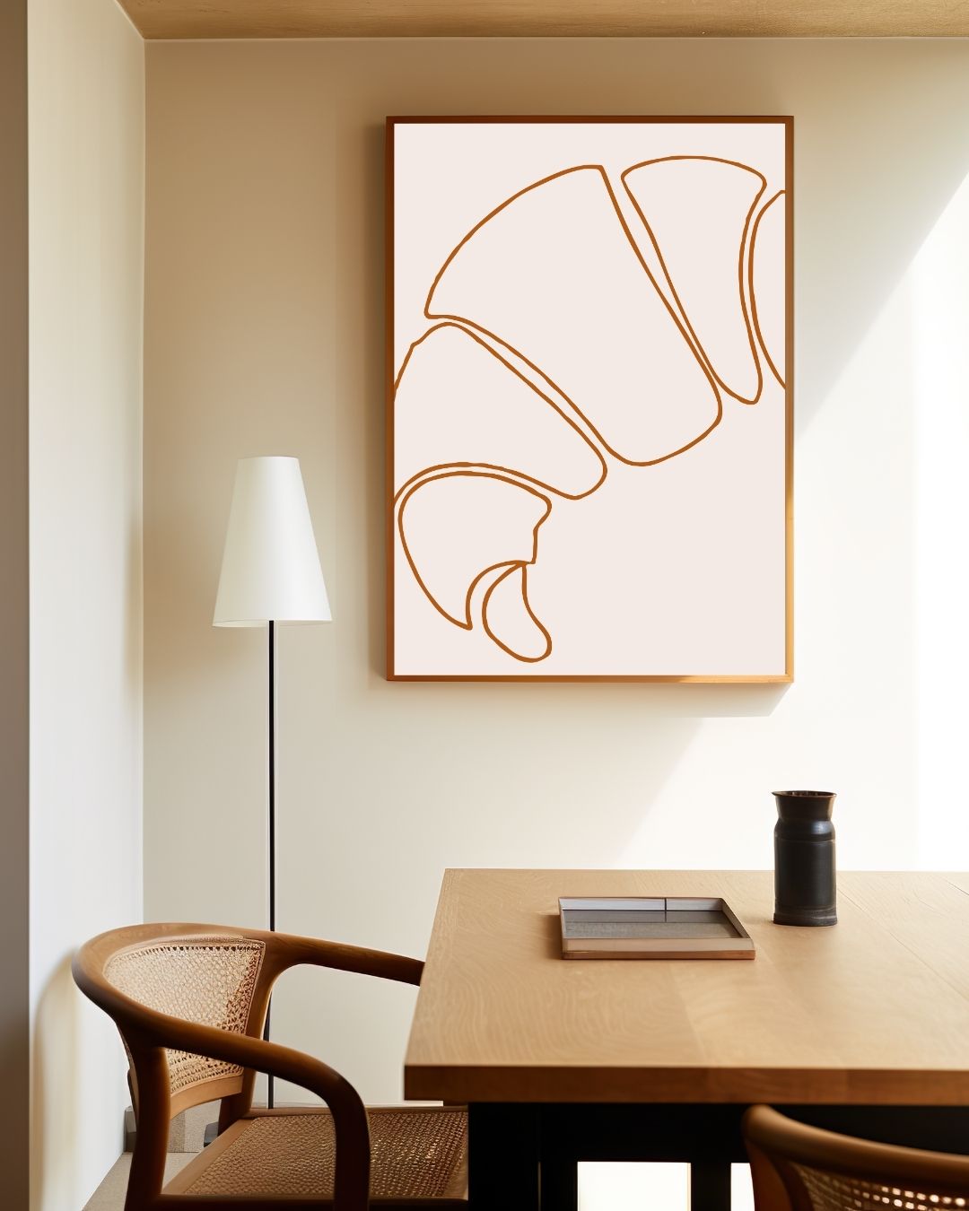 Croissant lijn Poster – staande poster voor modern interieur