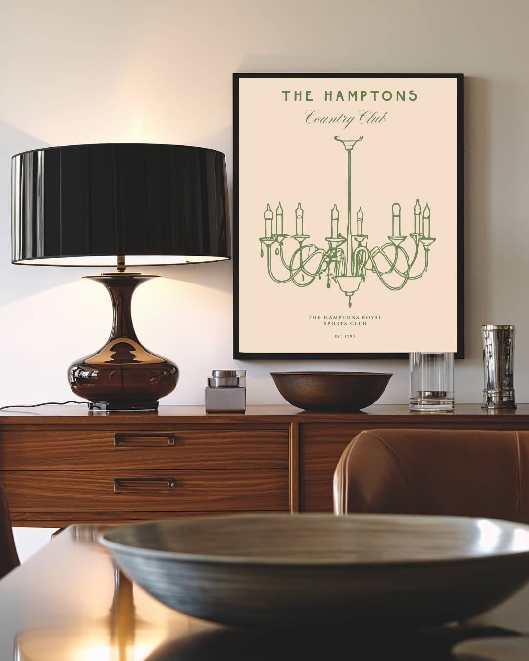 The Hamptons klassieke kroonluchter Poster – staande poster voor modern interieur