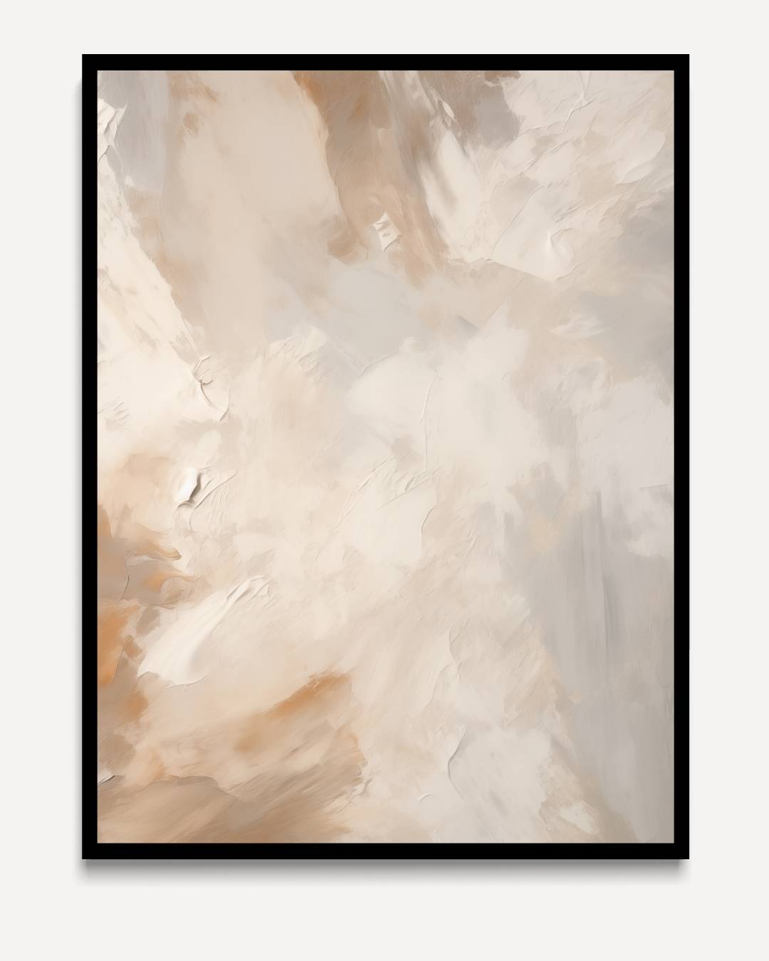 Aardetinten in vloeiende compositie – portret kunstwerk als wanddecoratie