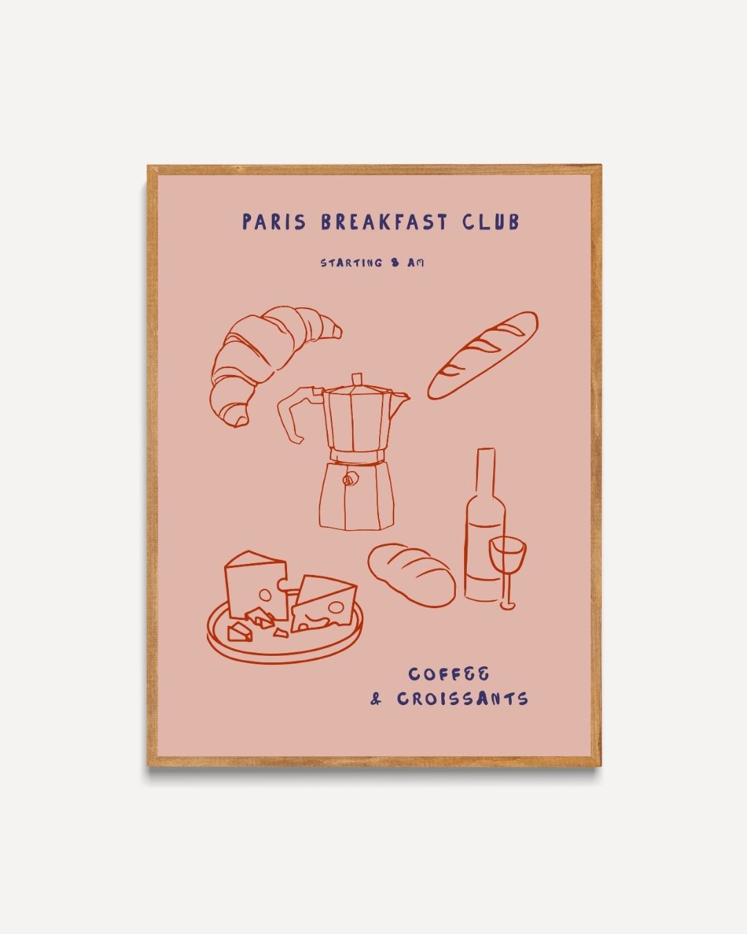 Paris Breakfast Club Poster – portret poster als wanddecoratie