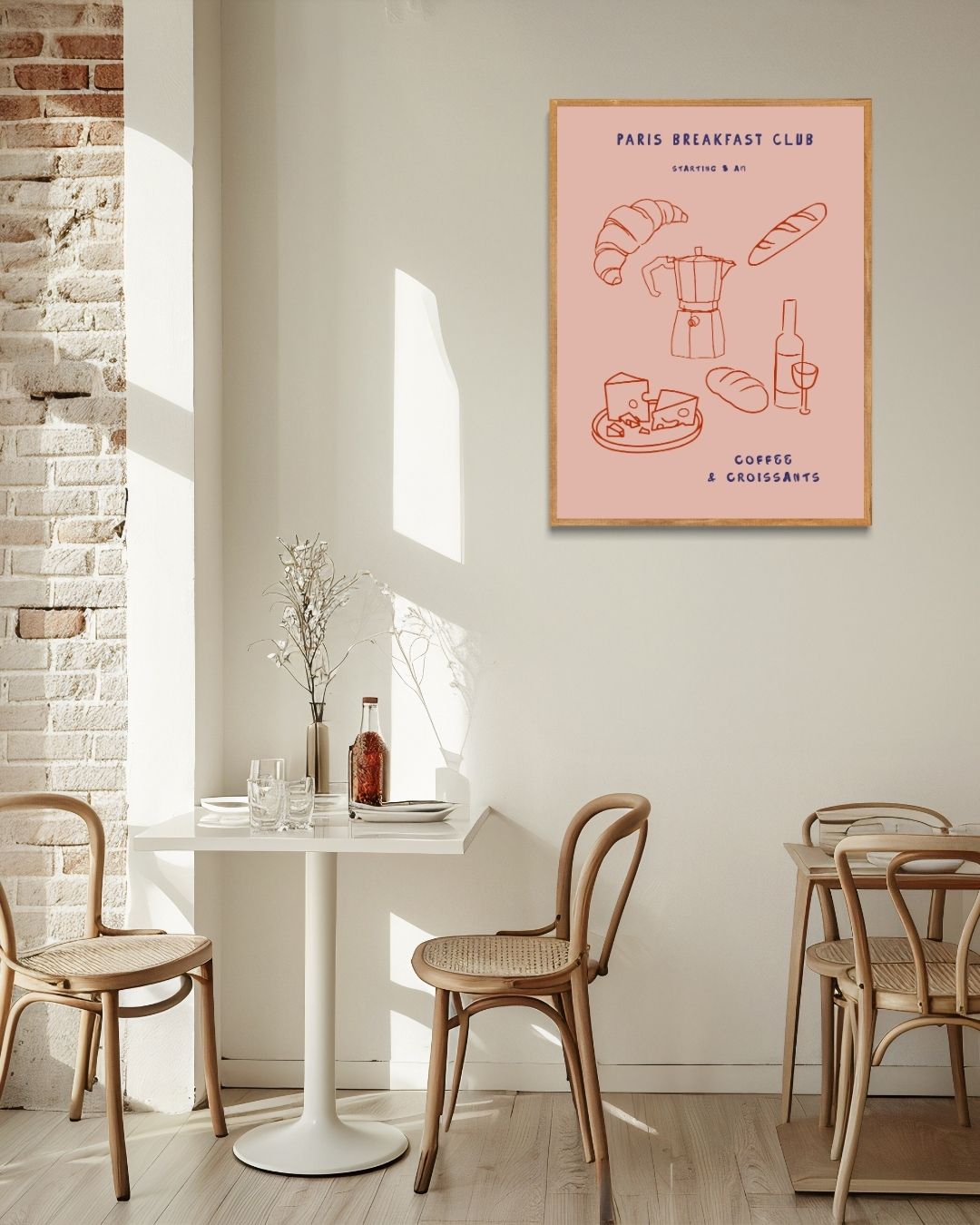 Paris Breakfast Club Poster – staande poster voor modern interieur