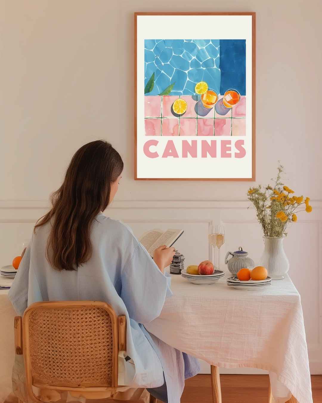 Cannes Poolside Poster – staande poster voor modern interieur