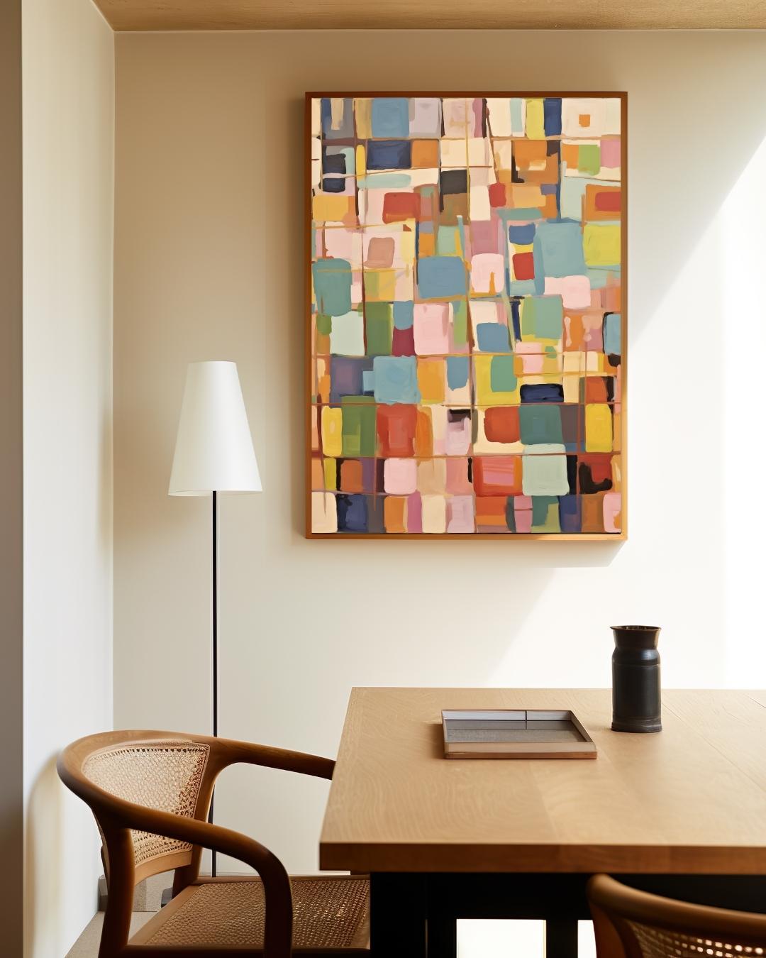 Abstracte kleurrijke blokken Poster – staande poster voor modern interieur