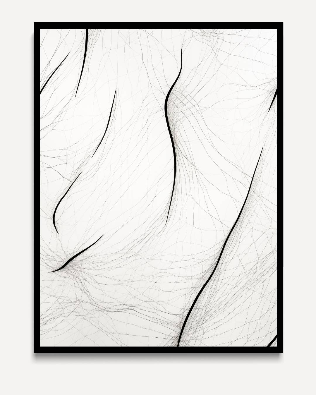 Organische lijnen – portret kunstwerk als wanddecoratie