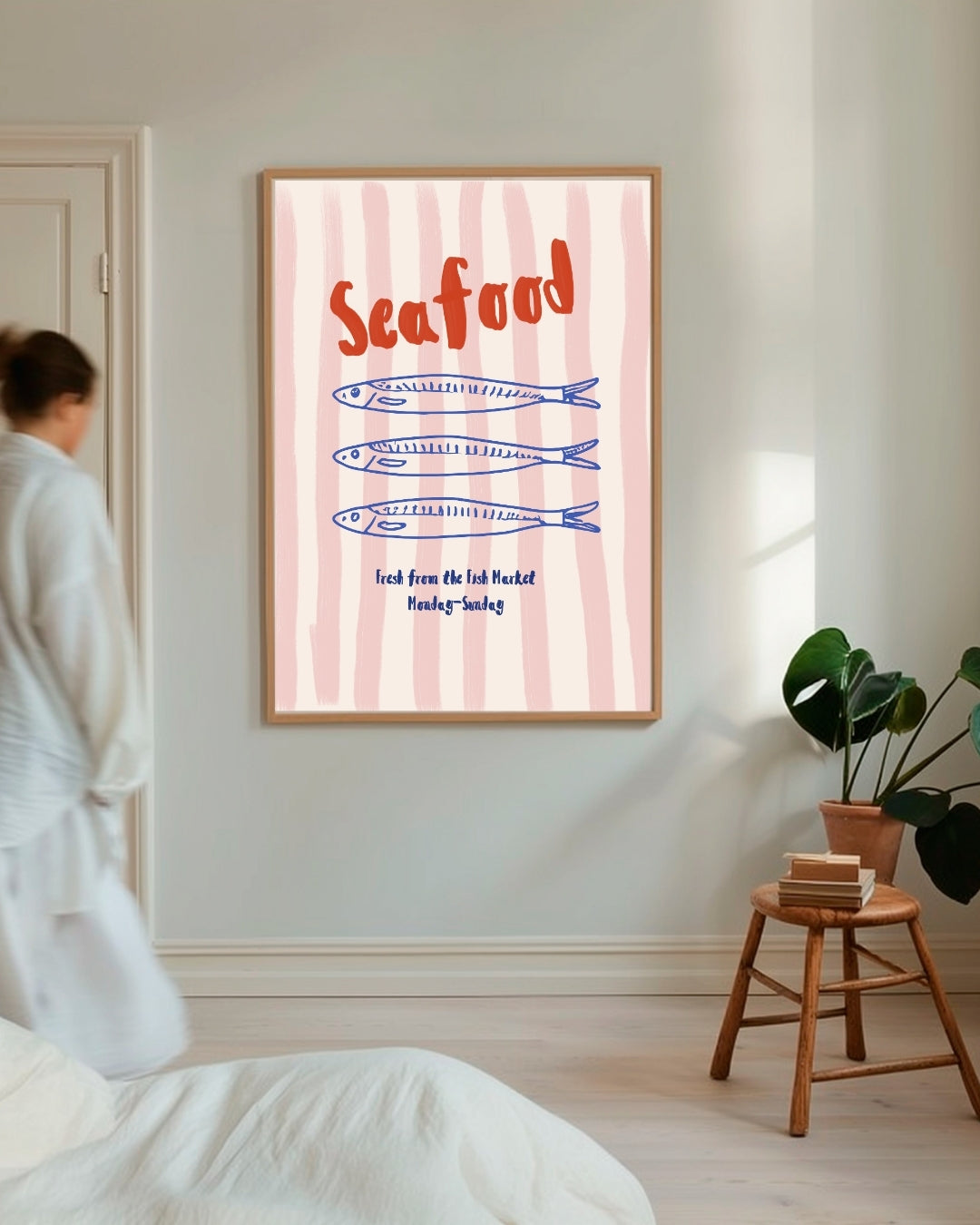 Seafood Markt Poster – portret wanddecoratie van WallArtistic