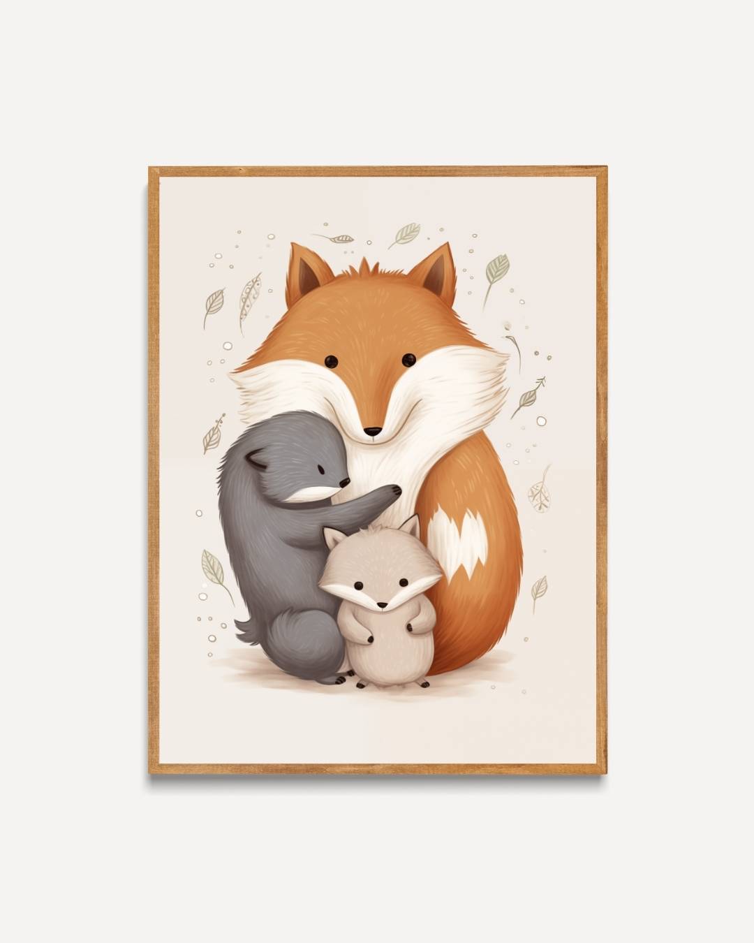 Knuffelende bosdieren Poster – portret poster als wanddecoratie