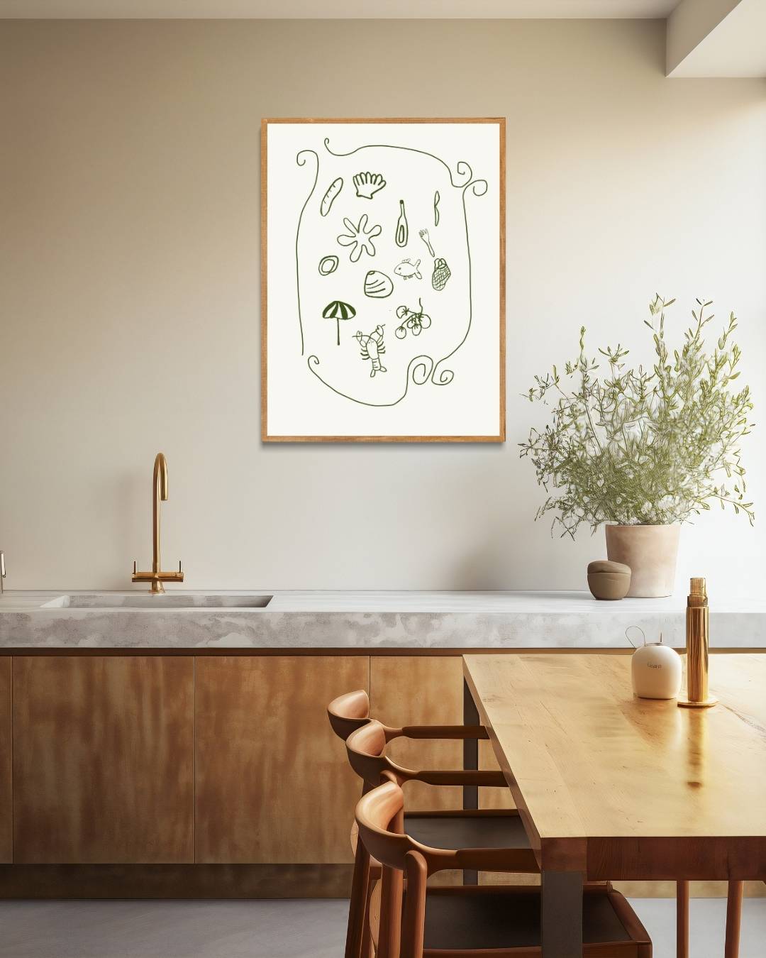 Mediterrane illustraties Poster – staande poster voor modern interieur
