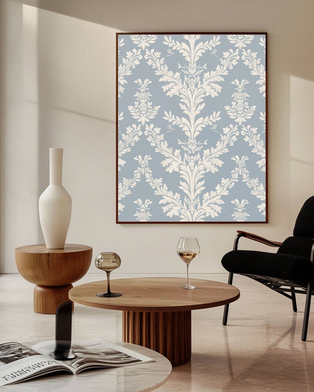 Vintage damastpatroon Poster – staande poster voor modern interieur