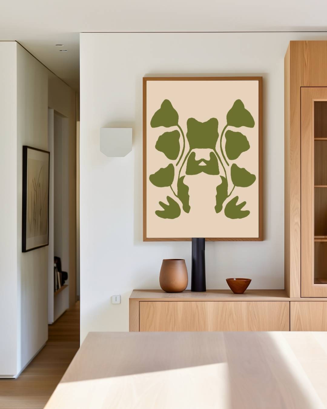 Symmetrisch bladensilhouet Poster – staande poster voor modern interieur