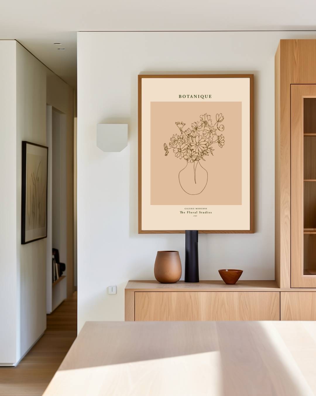 Veldbloemen contouren Poster – staande poster voor modern interieur