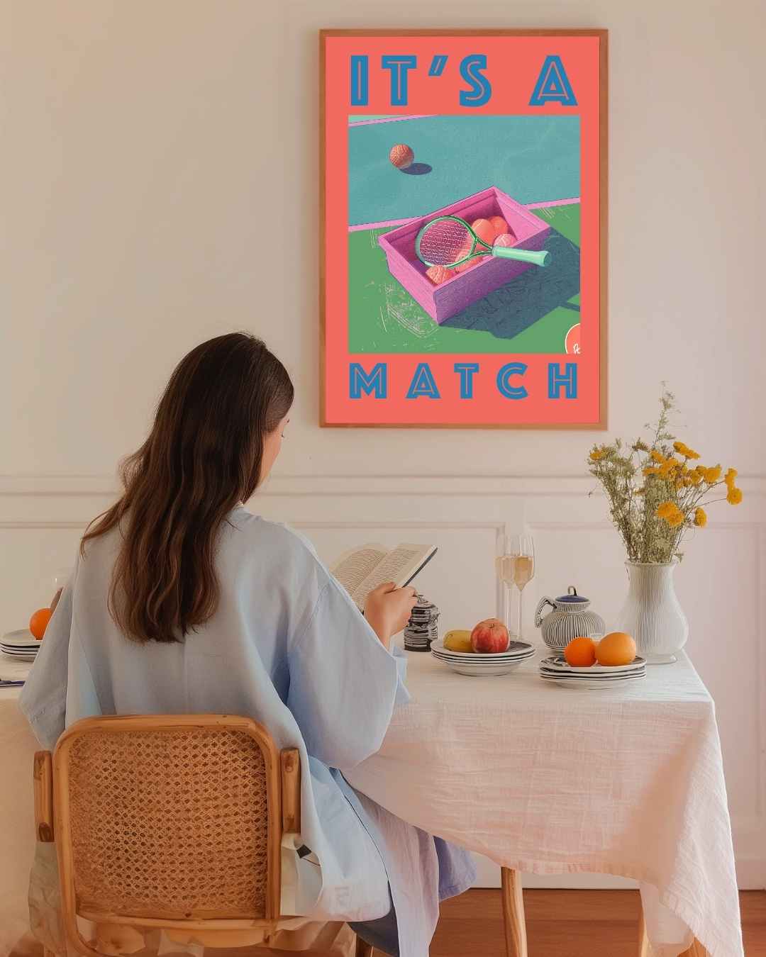 It's a Match Tennis Art Poster – staande poster voor modern interieur