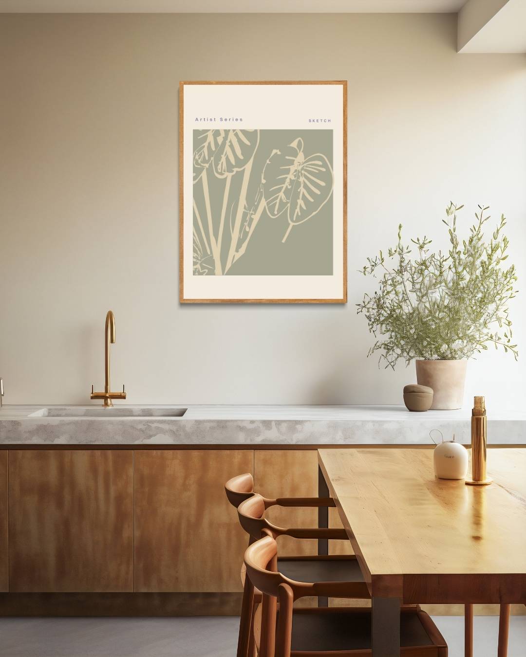 Botanische schets Poster Kunstwerk – staande poster voor modern interieur
