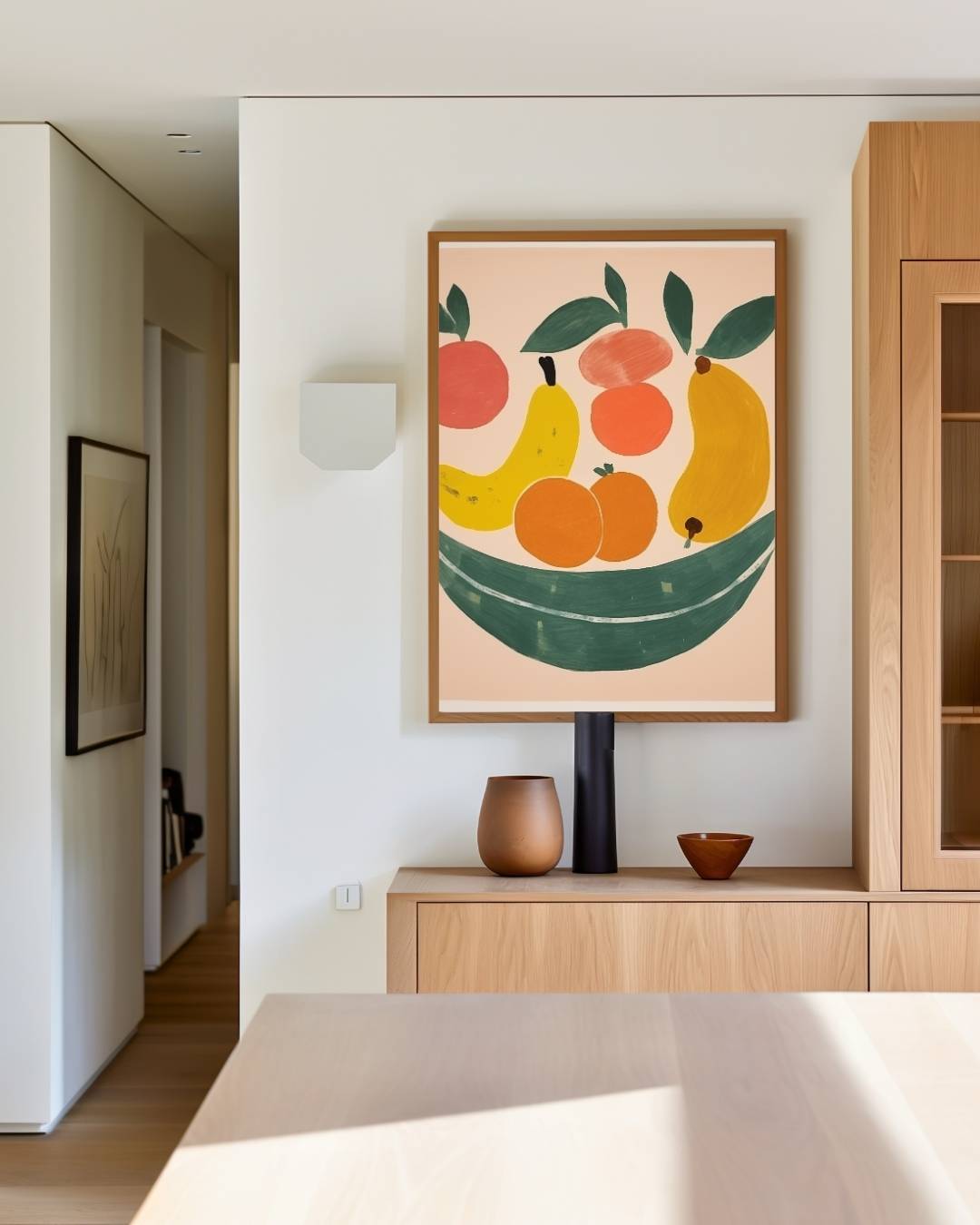 Fruitmand met bananen Poster – staande poster voor modern interieur