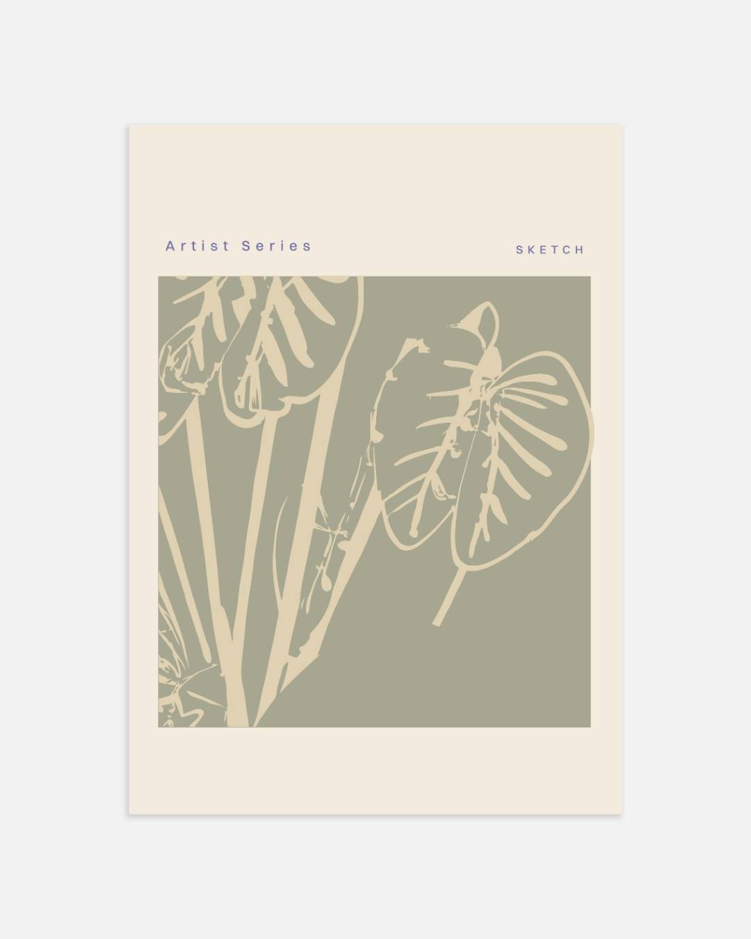 Botanische schets Poster Kunstwerk – portret wanddecoratie van WallArtistic
