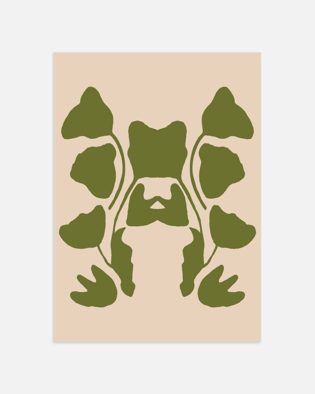 Symmetrisch bladensilhouet Poster – portret wanddecoratie van WallArtistic