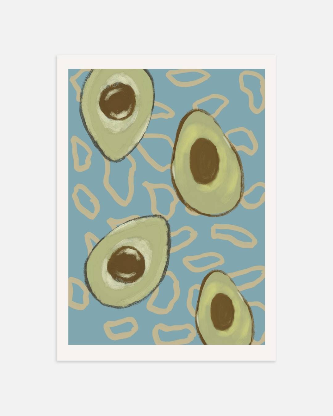 Avocado patroon Poster – portret wanddecoratie van WallArtistic