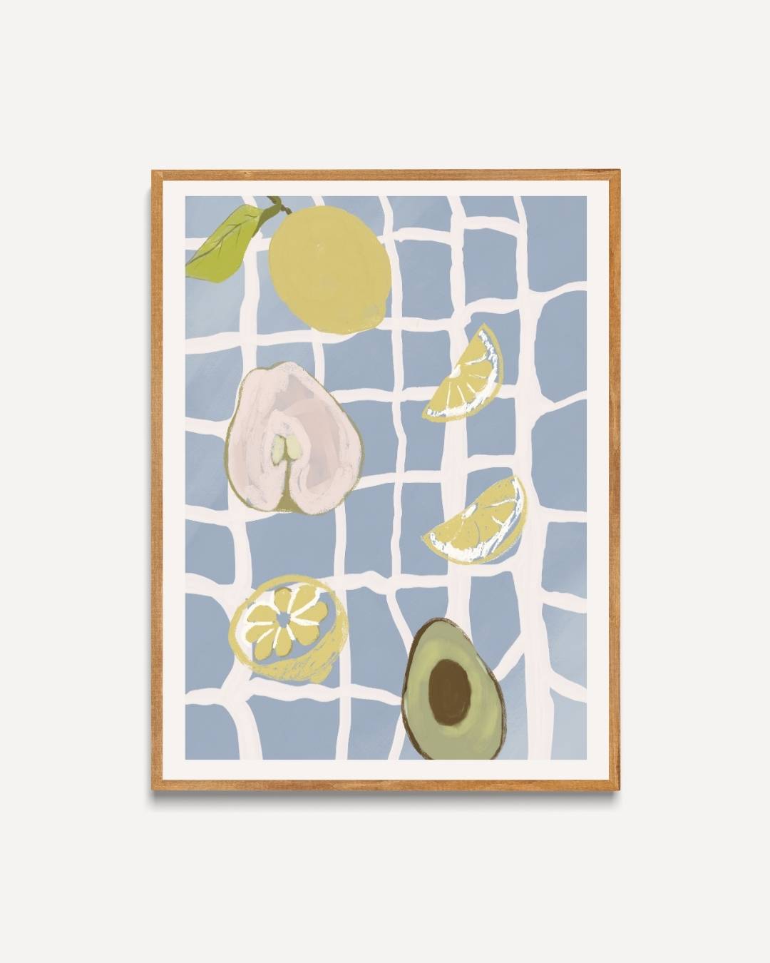Citrus en zee Poster – portret poster als wanddecoratie