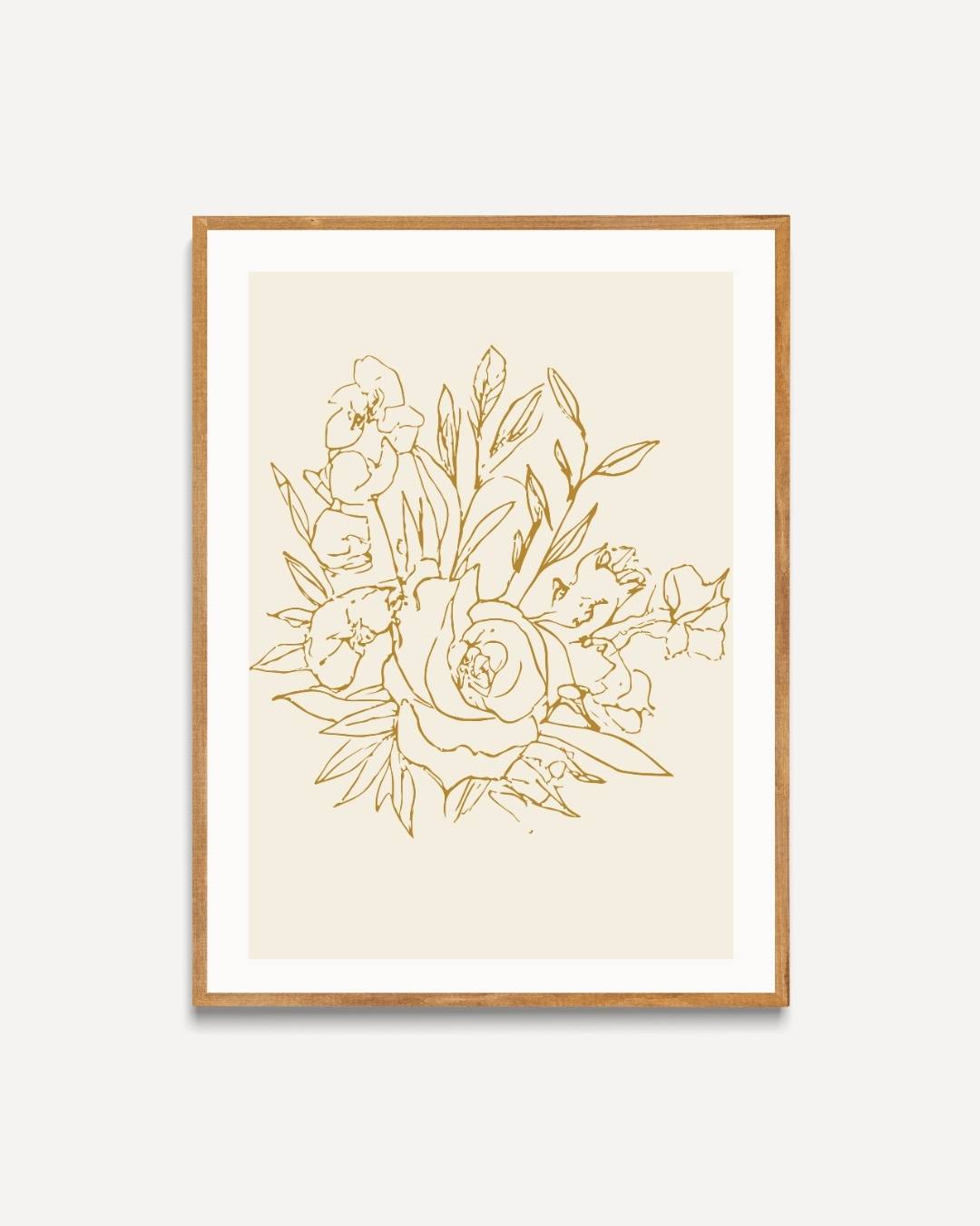 Bloemencompositie Poster Kunstwerk – portret poster als wanddecoratie