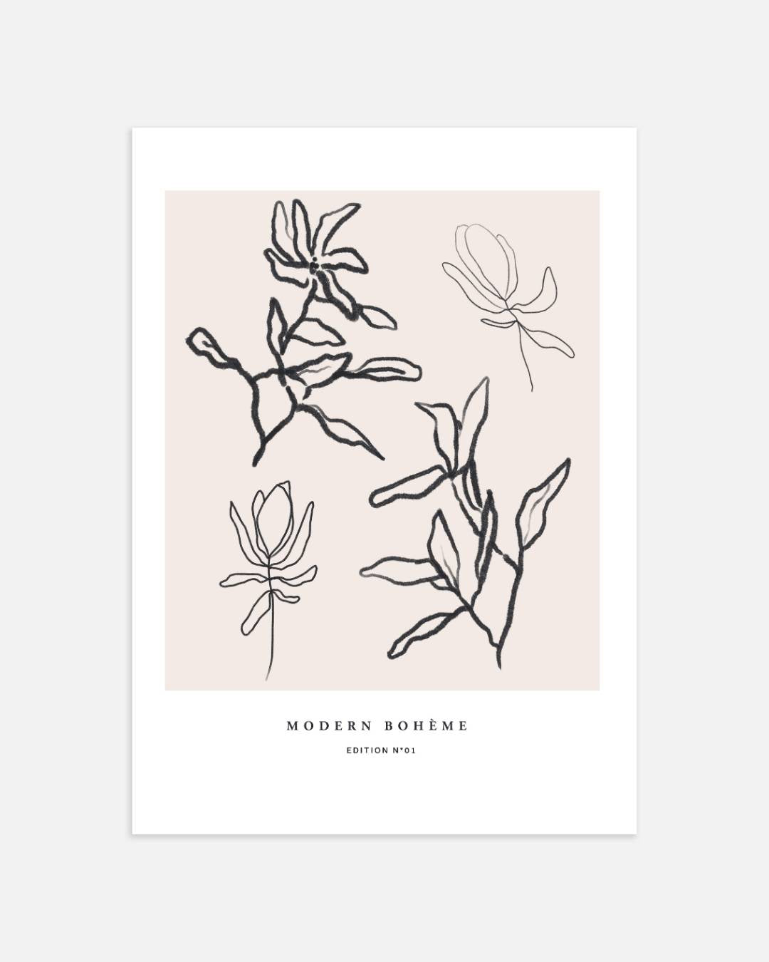 Grafische botanica Poster – portret wanddecoratie van WallArtistic