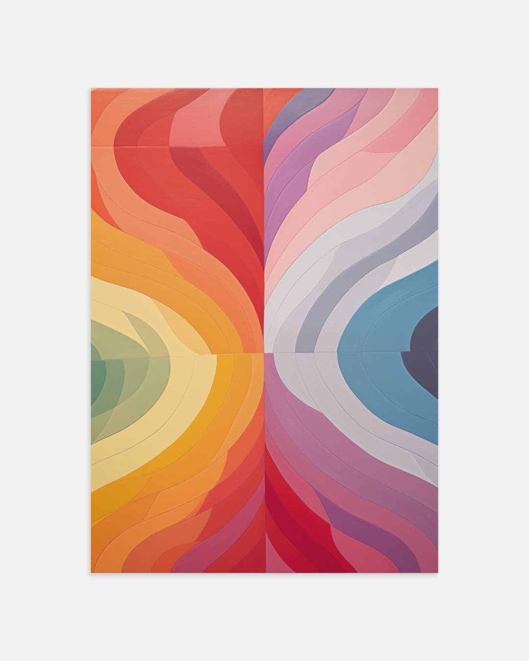 Vibrant color waves Poster – portret wanddecoratie van WallArtistic