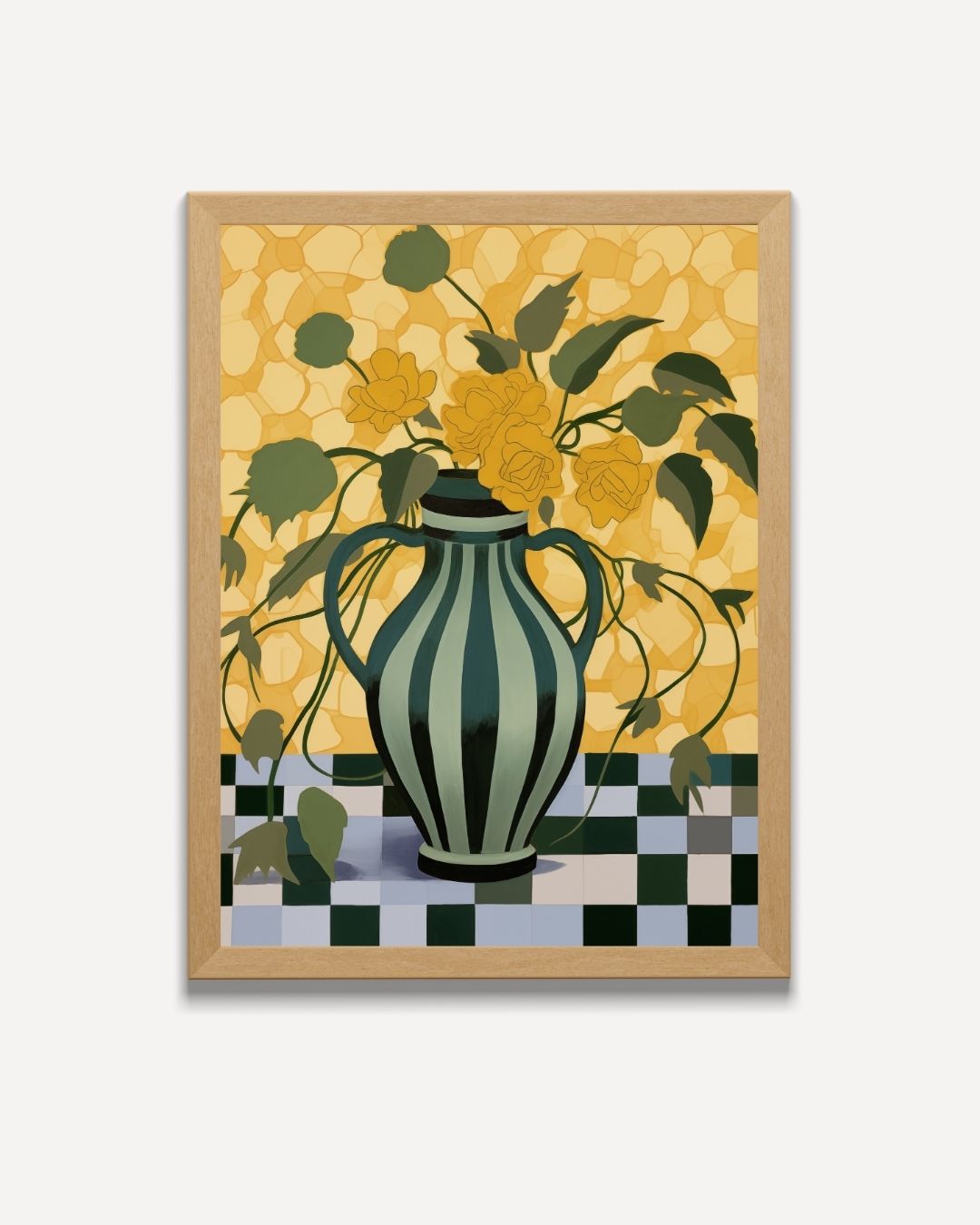 Vaas met Gele Bloemen Poster – portret poster als wanddecoratie