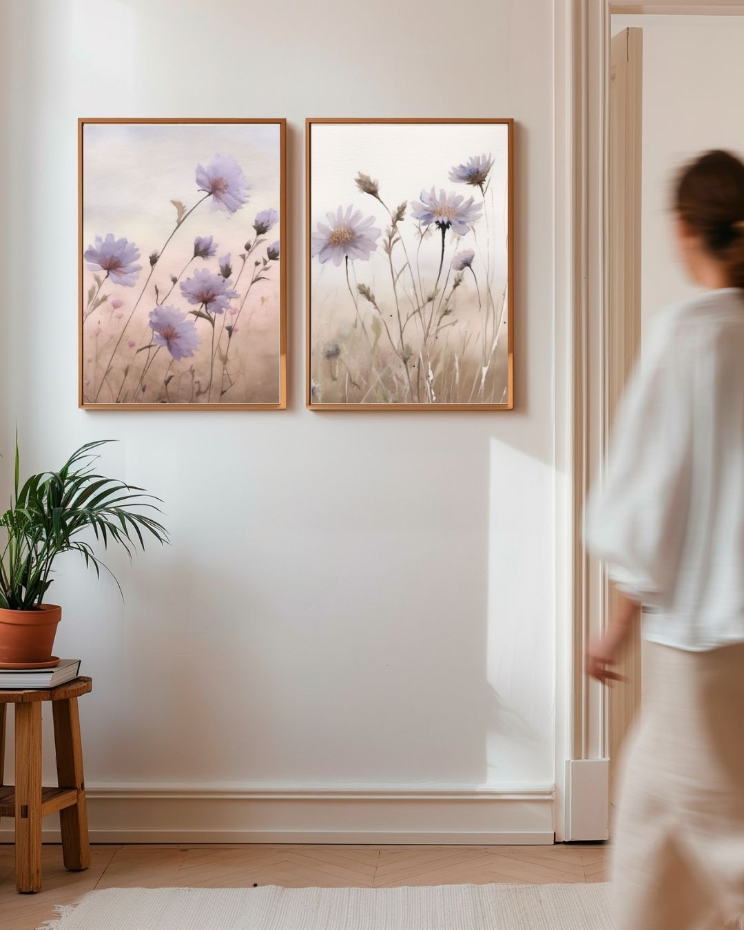 Bloemen in de wind Posterset – 2-luik posterset als wanddecoratie