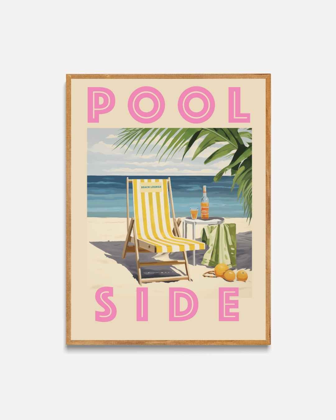 Poolside Beach Lounge Poster – portret poster als wanddecoratie