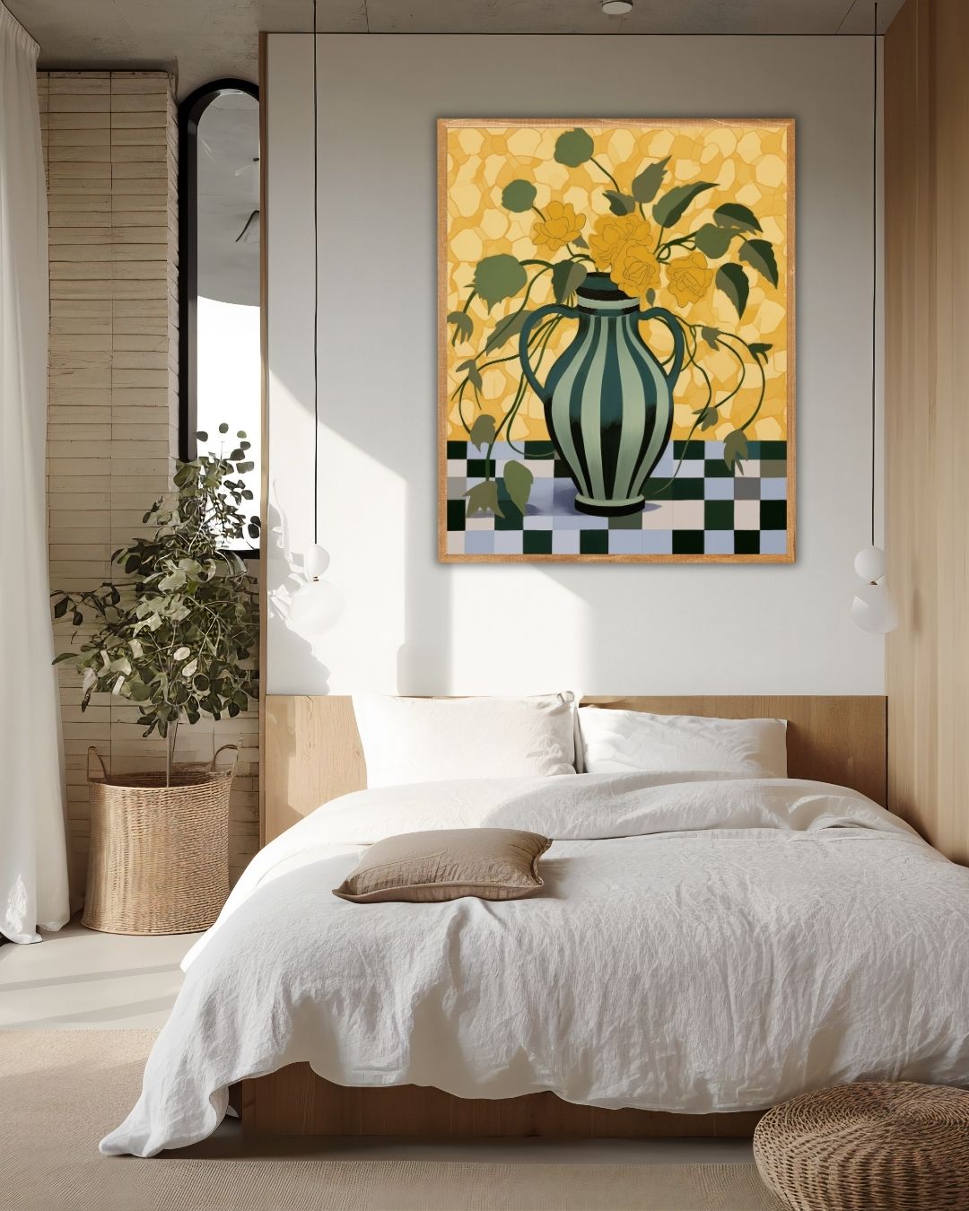 Vaas met Gele Bloemen Poster – staande poster voor modern interieur