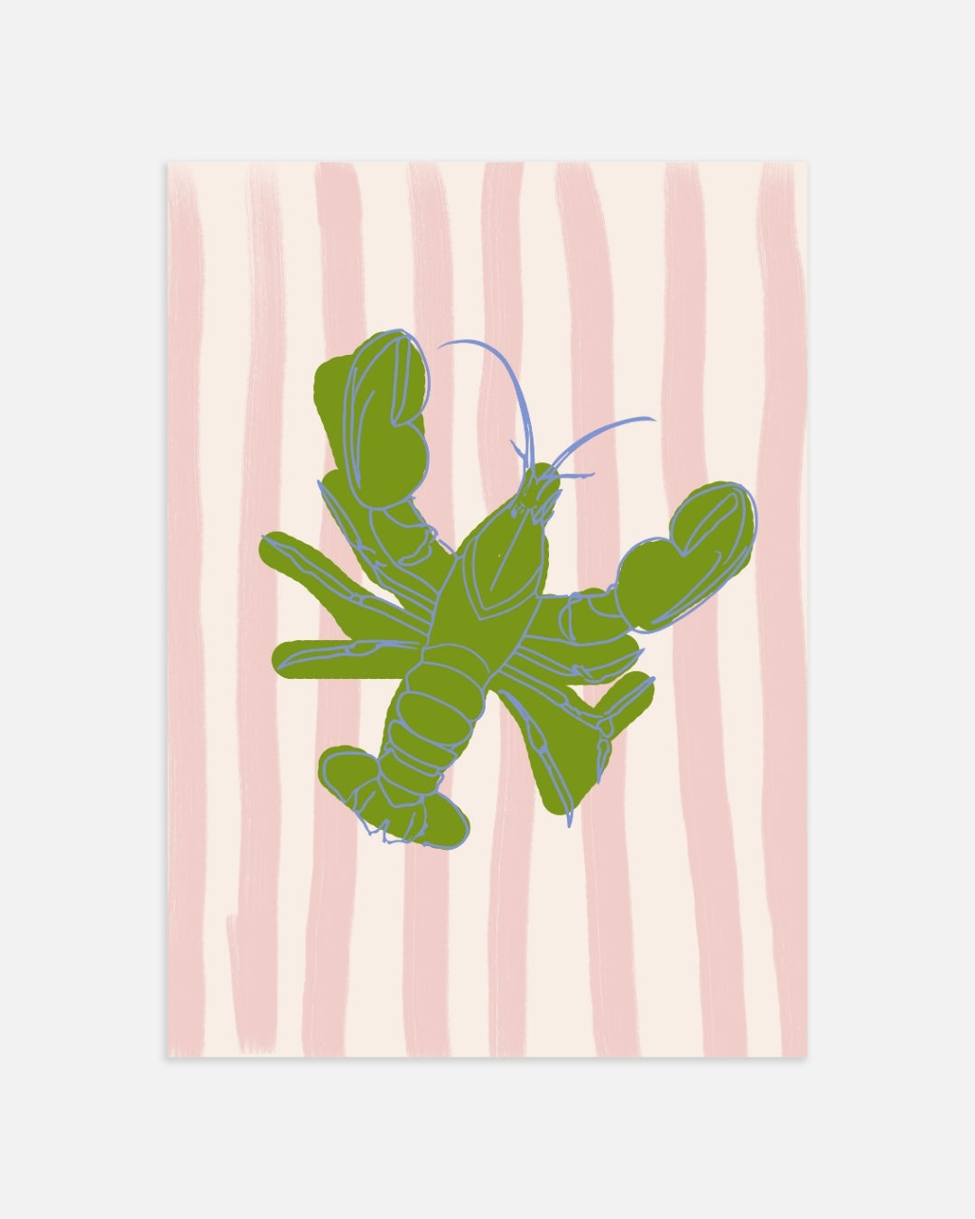 Groene Kreeft Poster – staande poster voor modern interieur