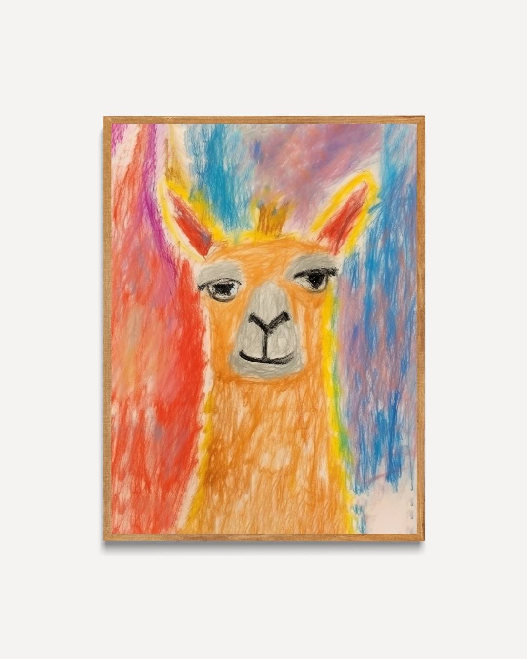 Regenboog lama Poster – portret poster als wanddecoratie