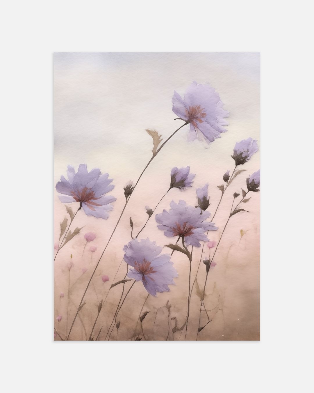 Bloemen in de wind Posterset – tweedelige poster set voor modern interieur