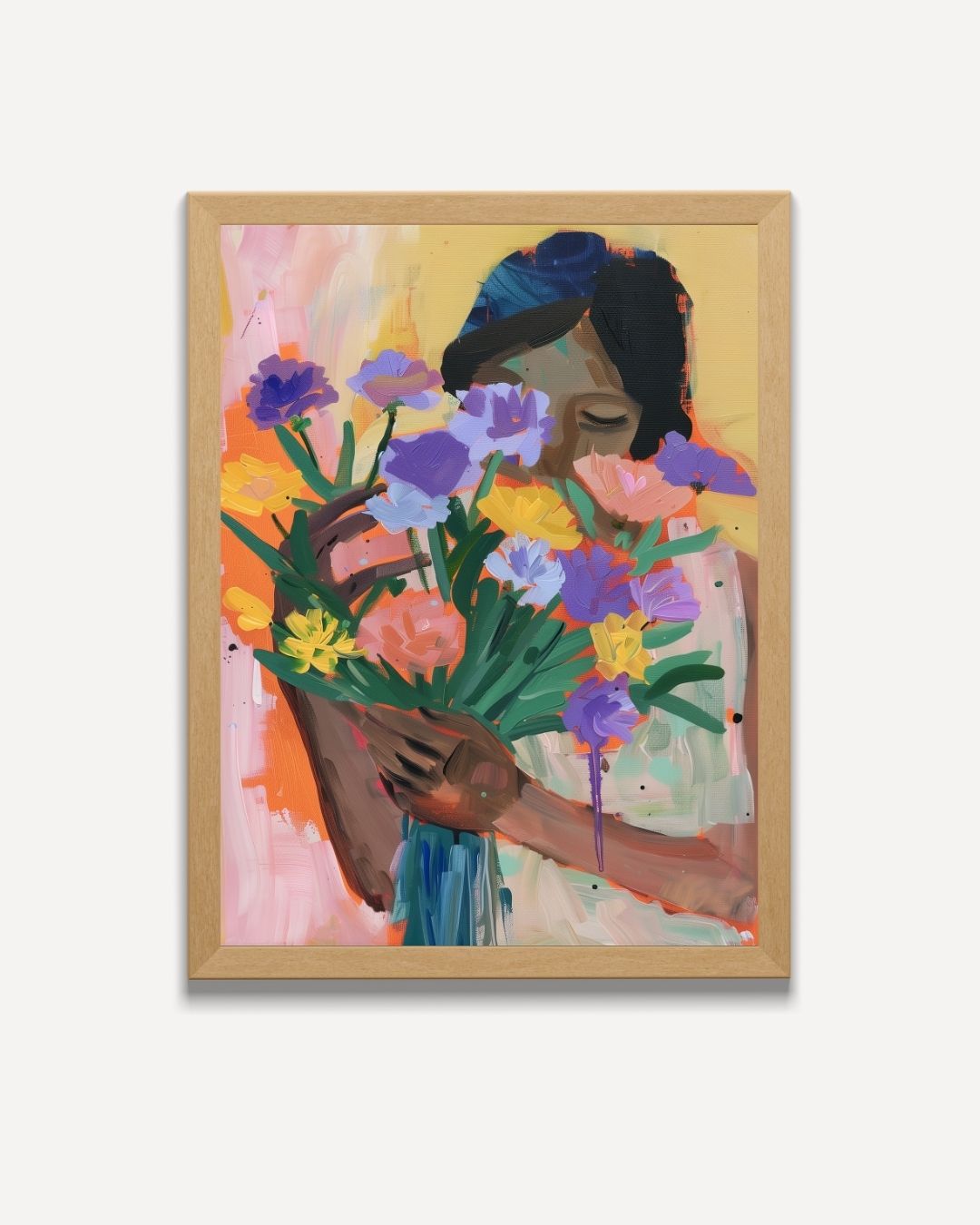 Bloemen Omarming Poster – portret poster als wanddecoratie