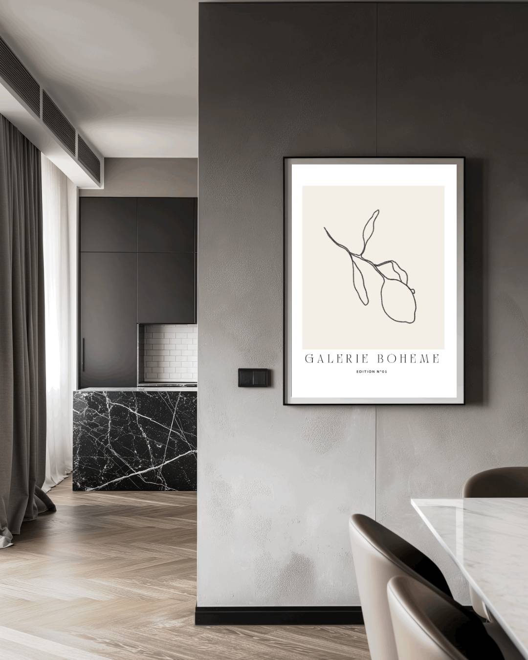 Tak met citroen Poster – staande poster voor modern interieur
