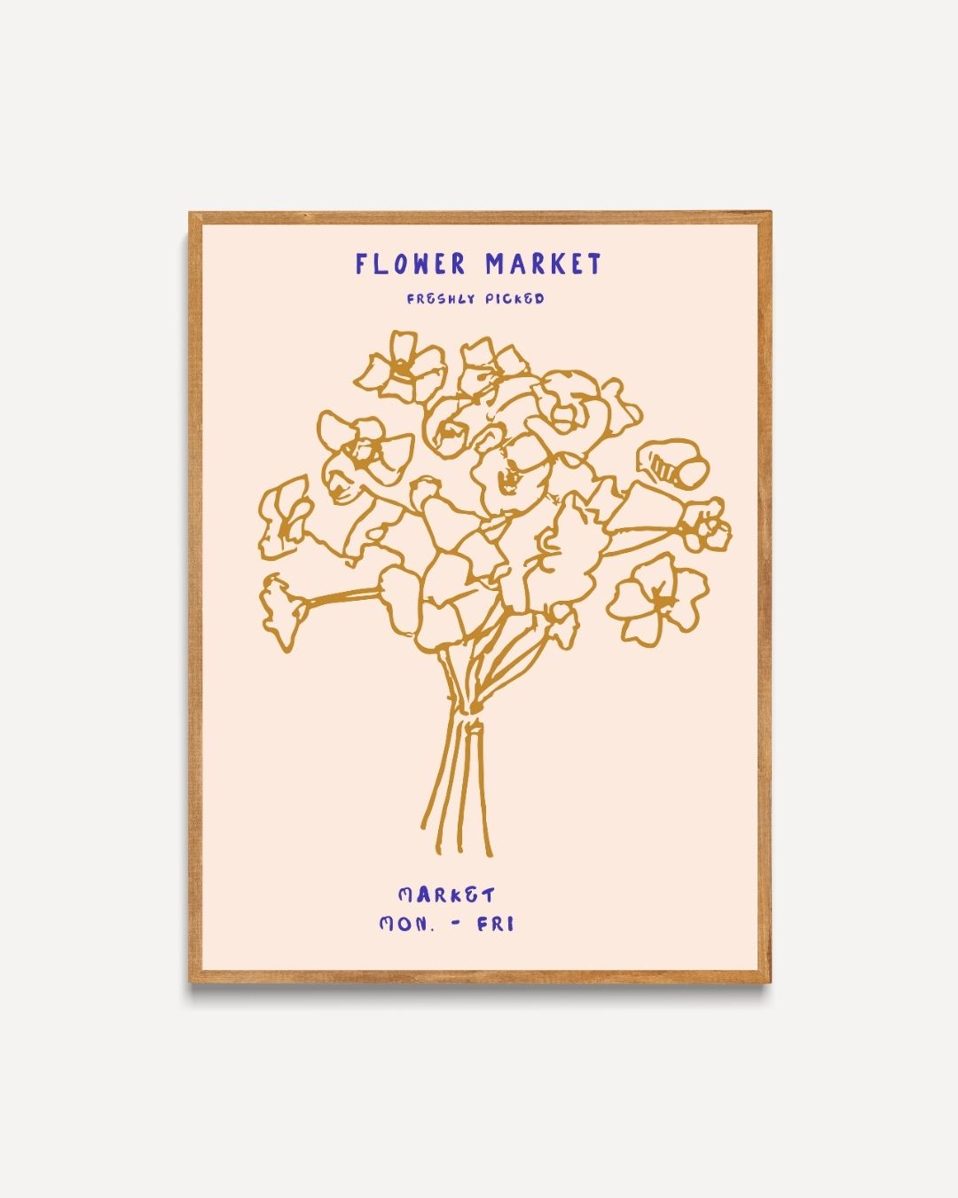 Flower market geel Poster – portret poster als wanddecoratie