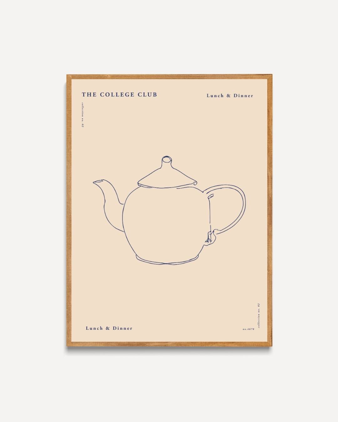 The College Club theepot Poster – portret poster als wanddecoratie
