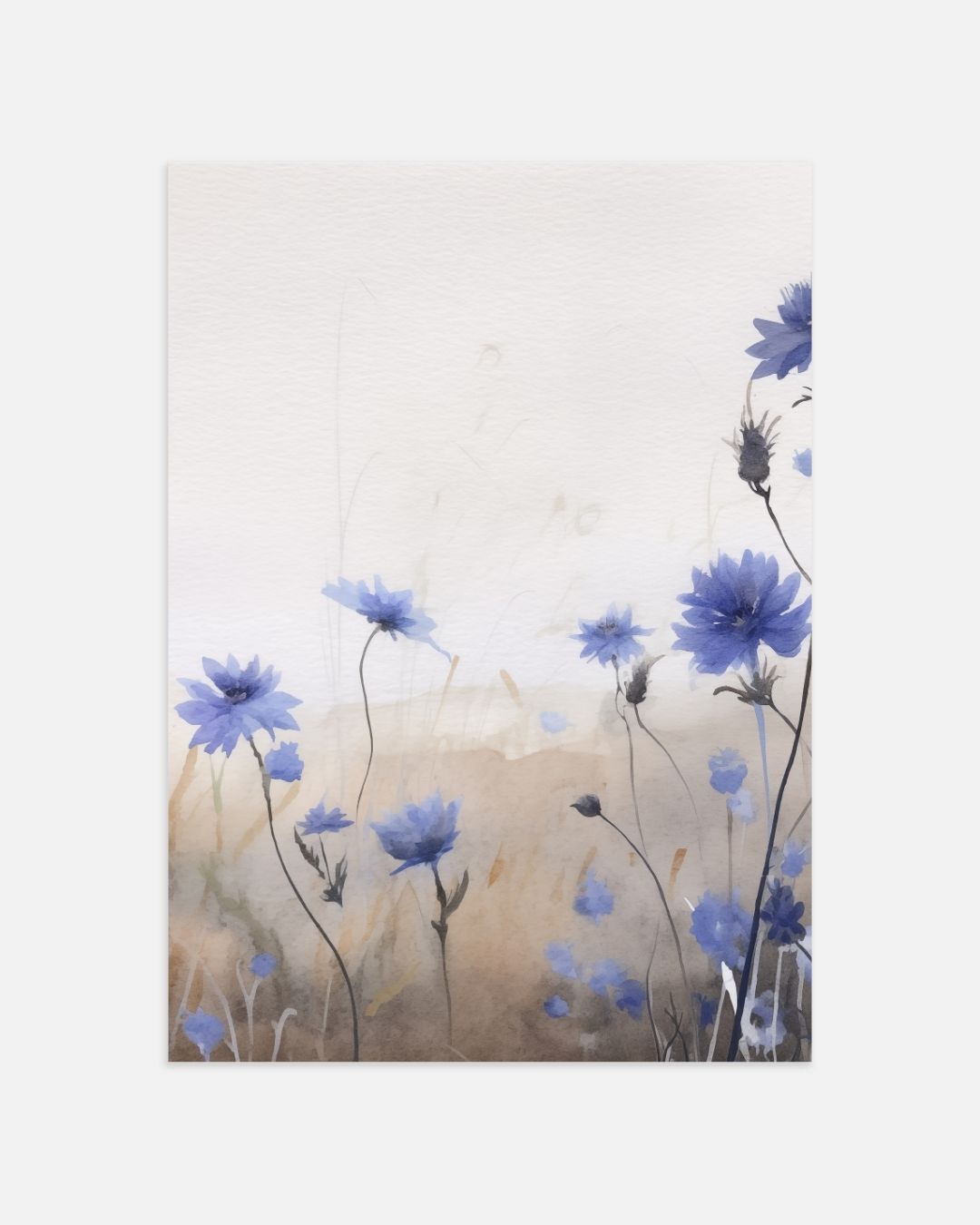 Luchtige bloemengloed Posterset – tweedelige poster set voor modern interieur