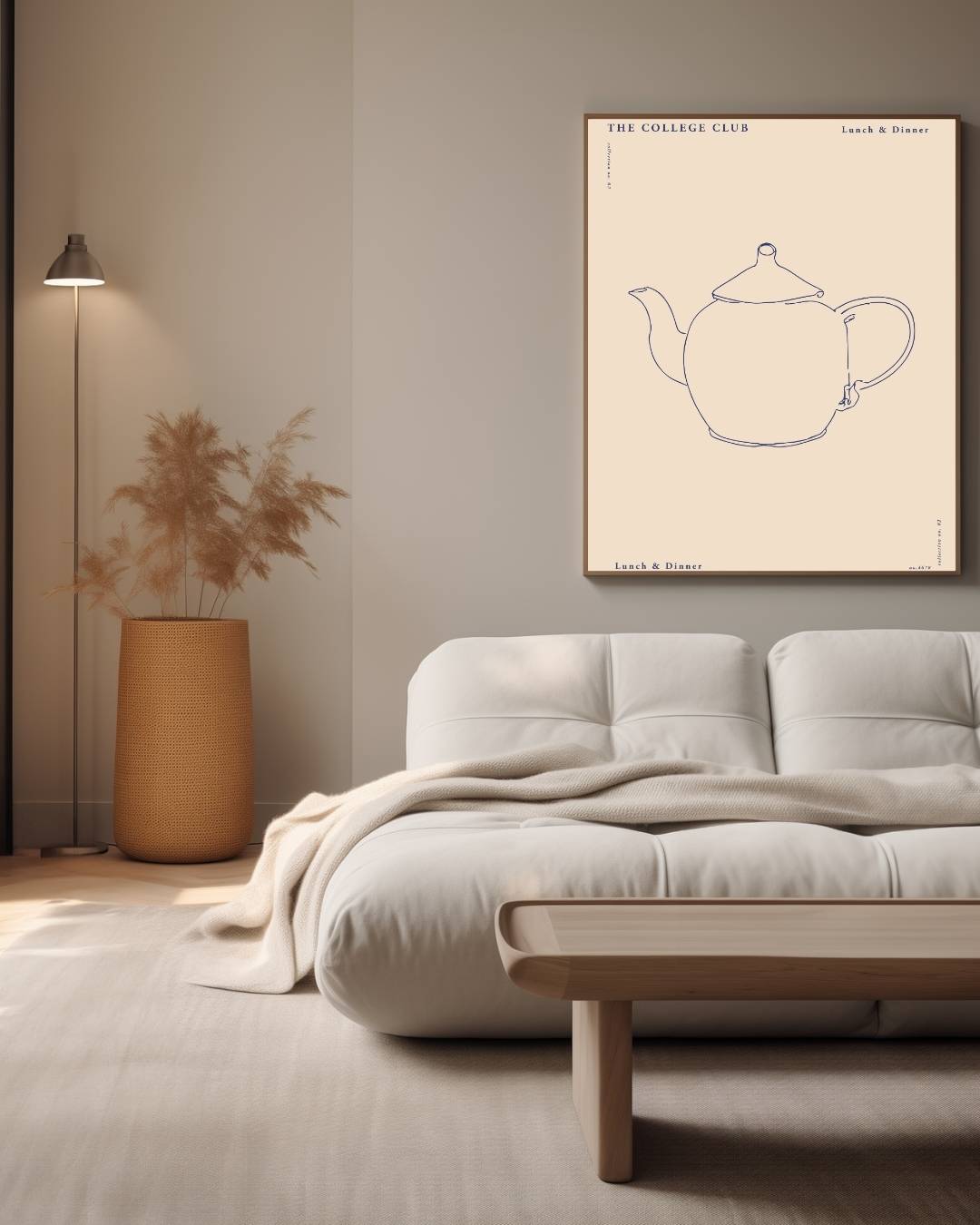 The College Club theepot Poster – staande poster voor modern interieur