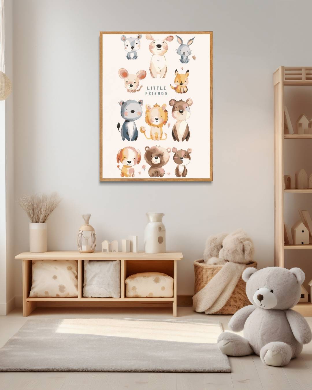 Kleine vrienden Poster – staande poster voor modern interieur