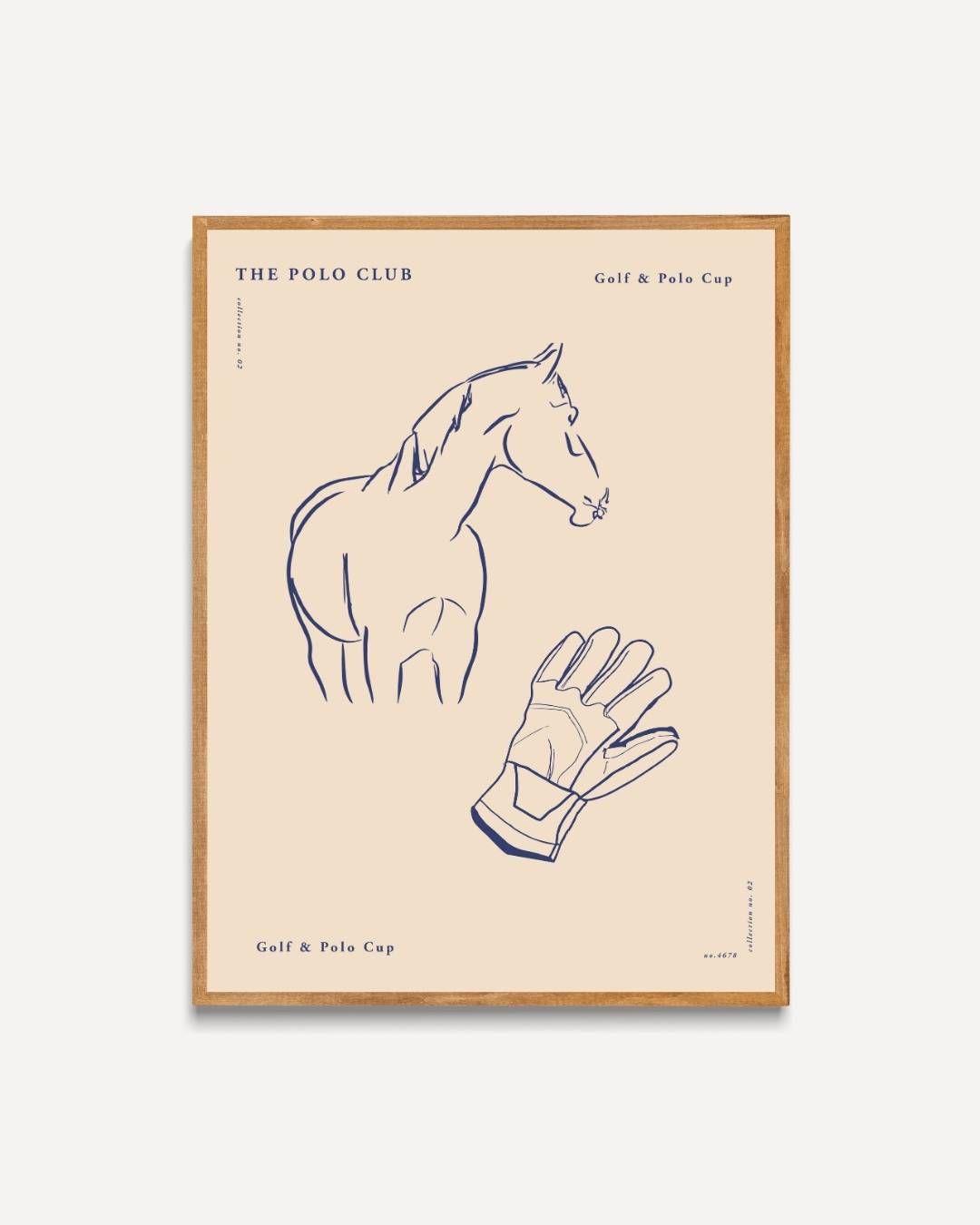 The Polo Club paard en handschoen Poster – portret poster als wanddecoratie