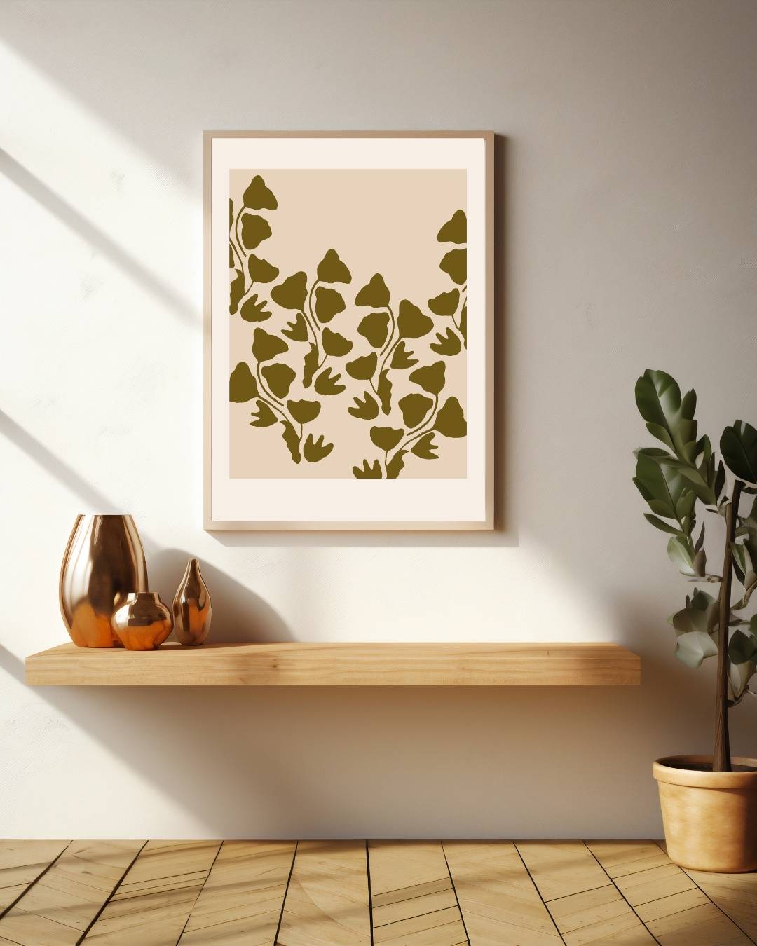 Herhalend bladpatroon Poster – staande poster voor modern interieur