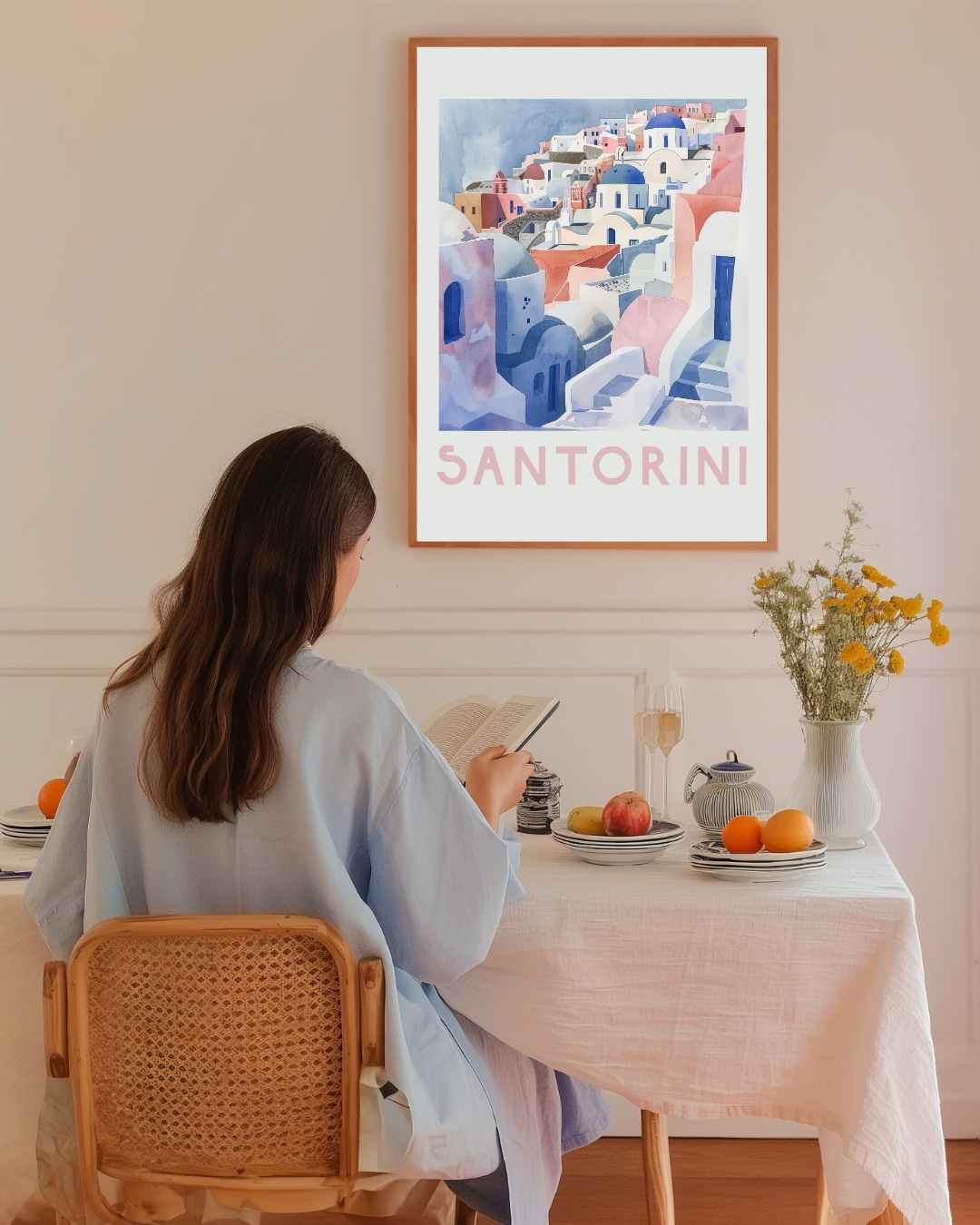 Santorini Dreamscape Poster – staande poster voor modern interieur