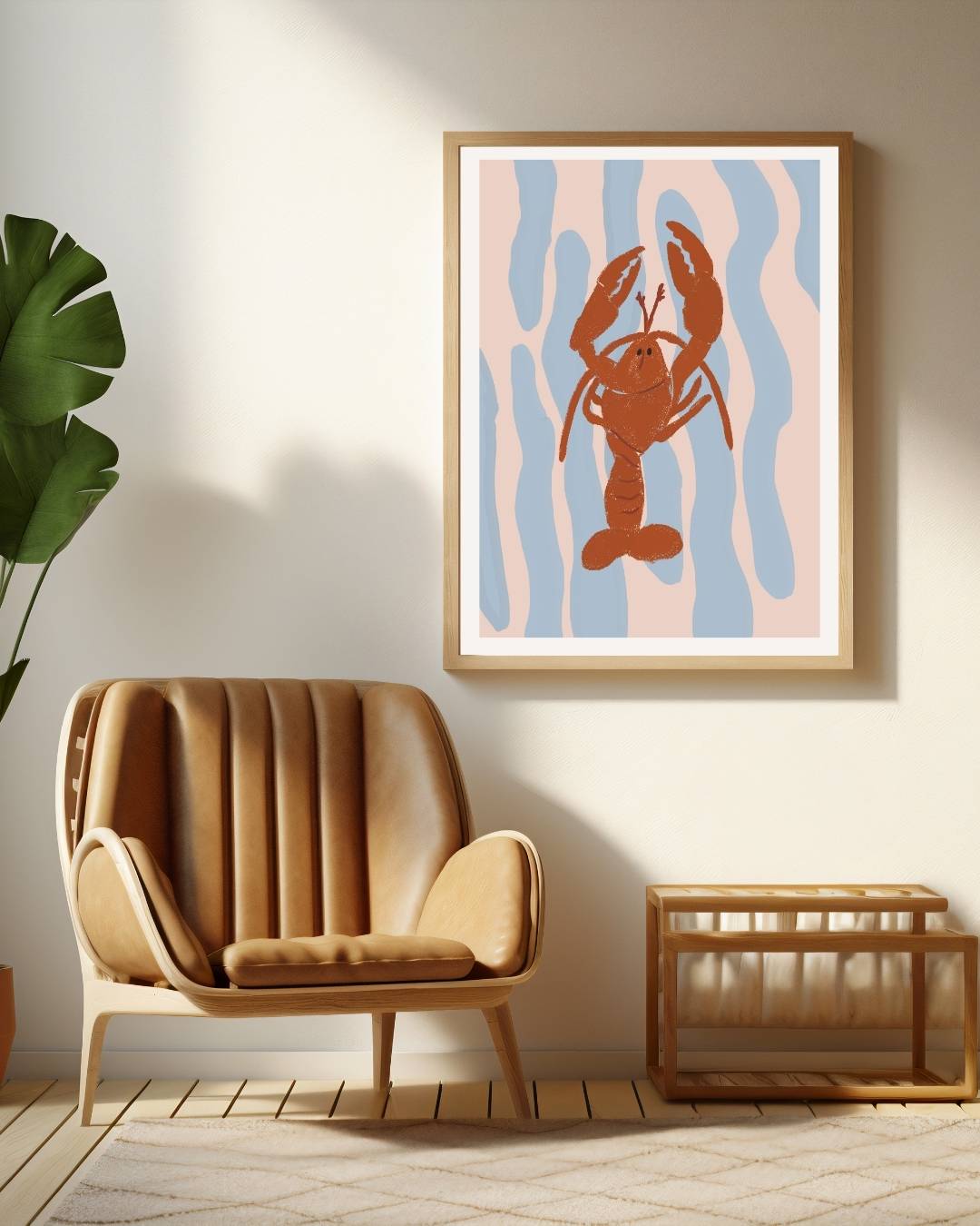 Kreeft in beweging Poster – staande poster voor modern interieur