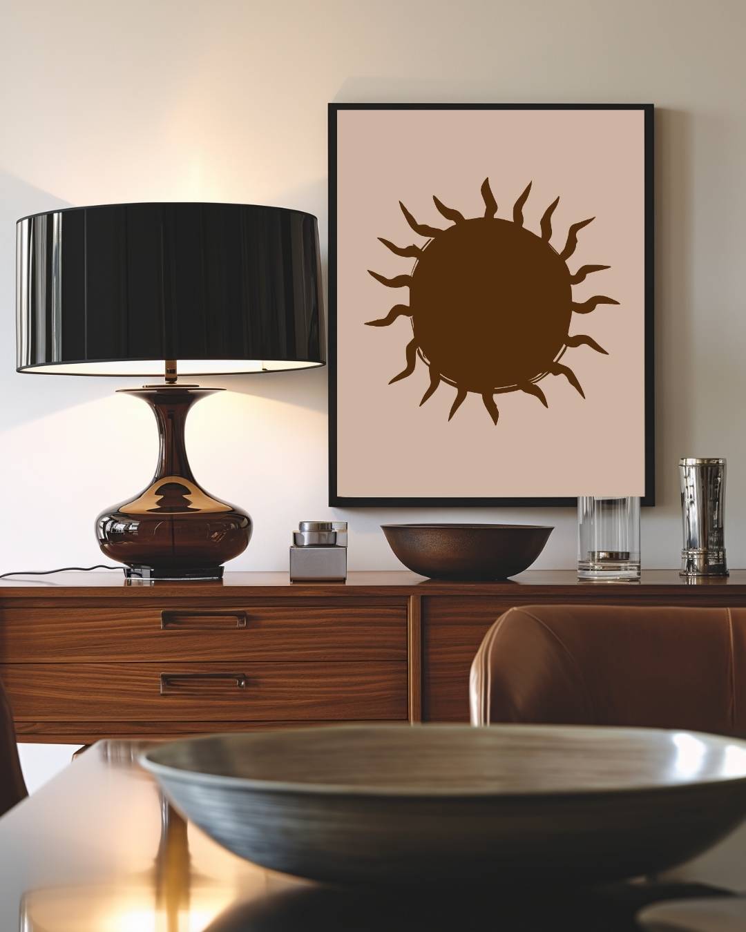 Zon abstract Poster – staande poster voor modern interieur