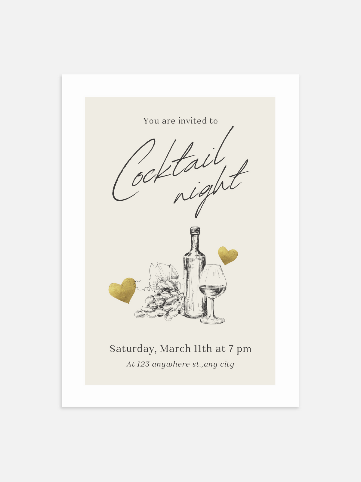 Cocktail night Poster – portret poster als wanddecoratie