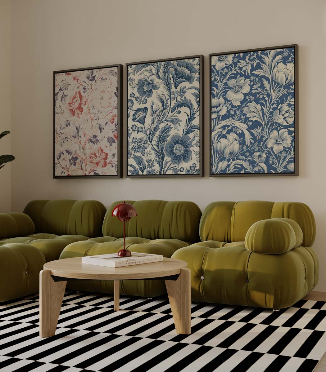 Florale variatie – drieluik als wanddecoratie