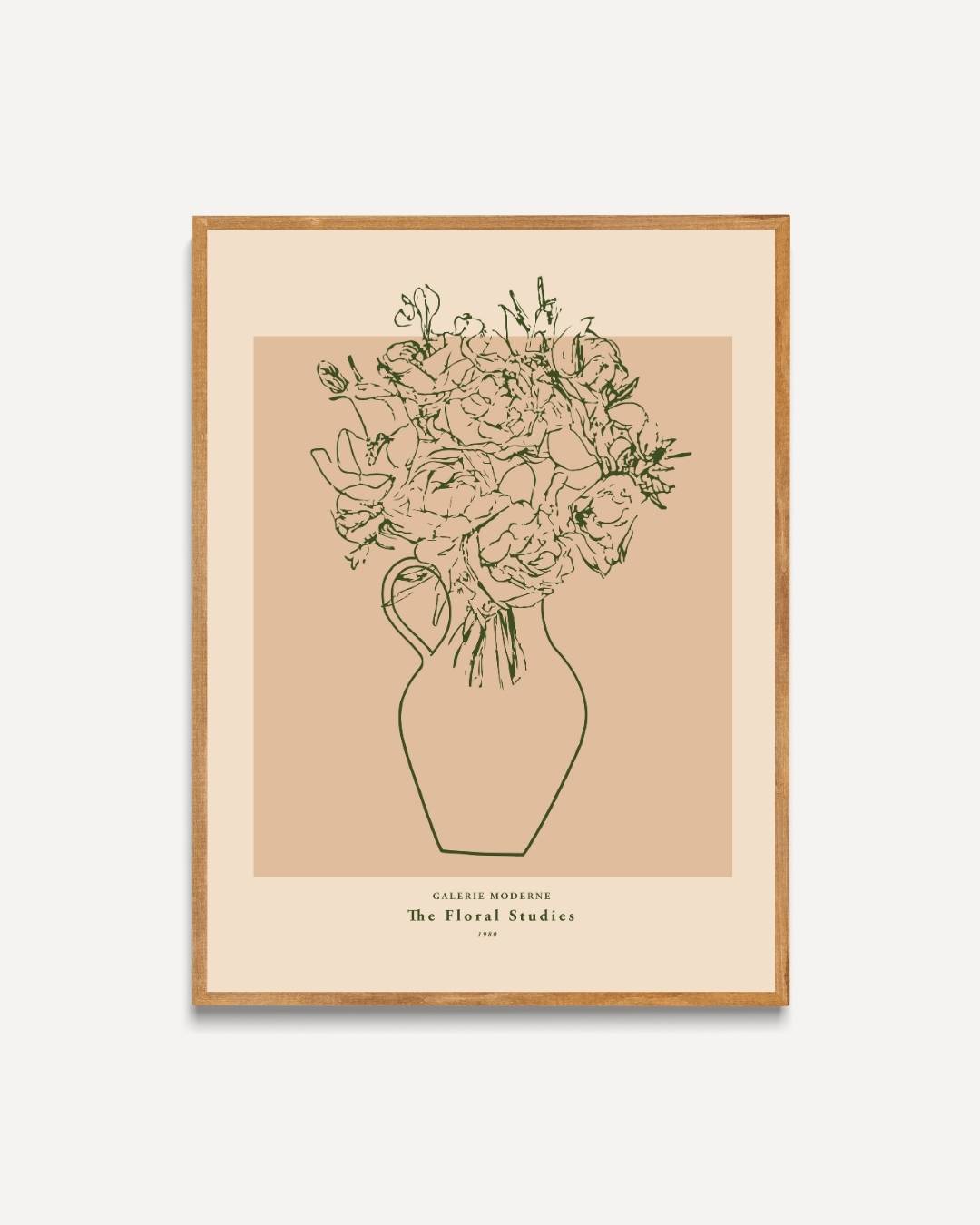 Elegante bloemenvaas Poster – portret poster als wanddecoratie